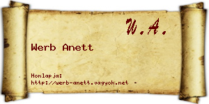 Werb Anett névjegykártya