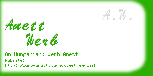 anett werb business card